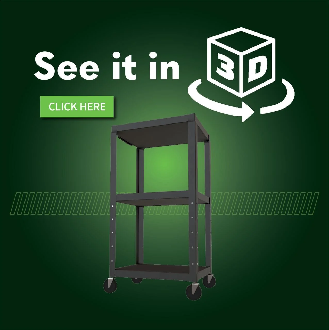 Steel Adjustable Height AV Cart - Image 2